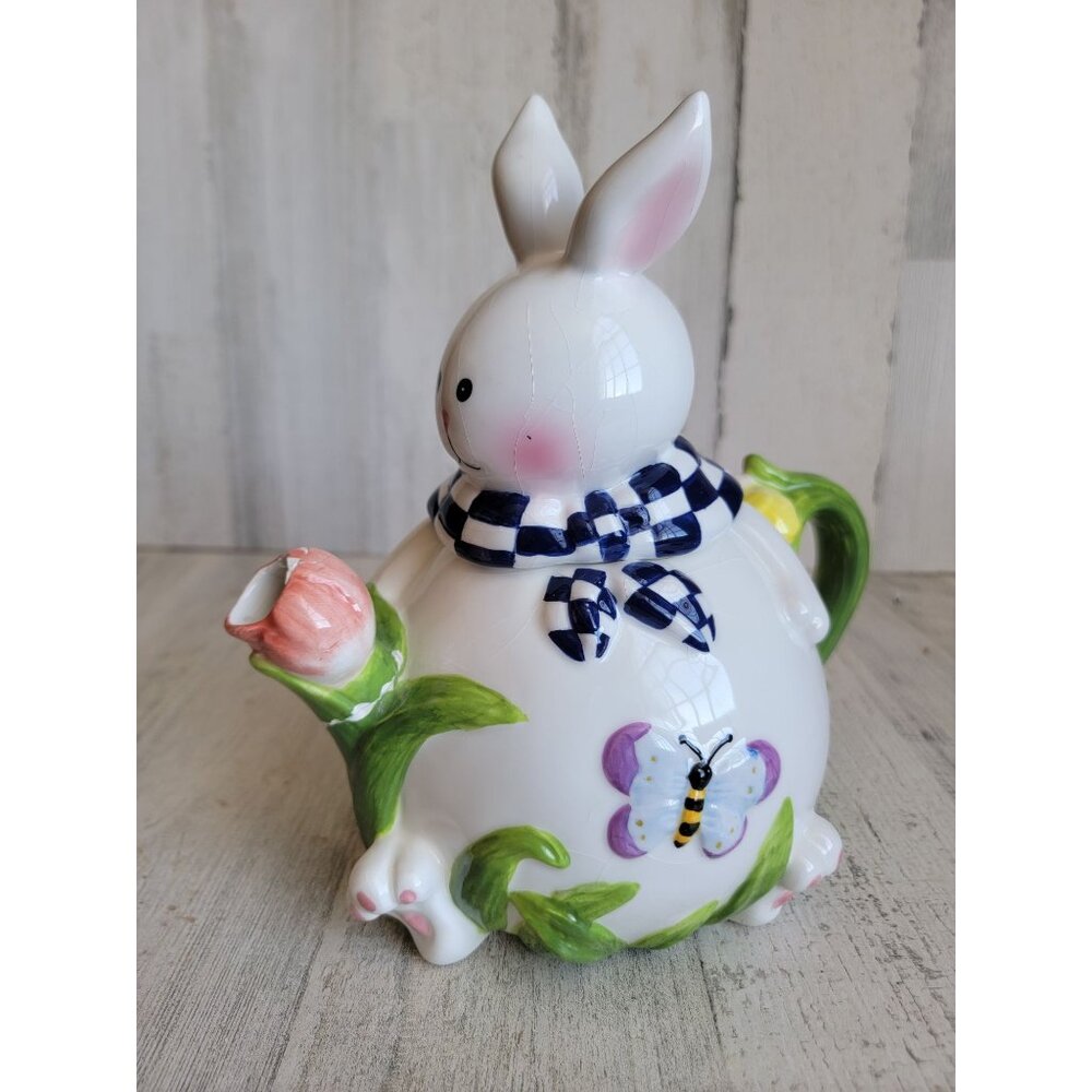 Mercuries Rabbit bunny AS IS Teapot spring tulip